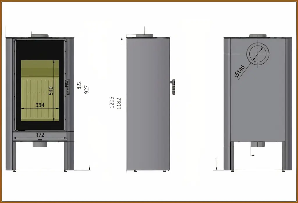 Rysunek-techniczny-z-wymiarami-pieca-kominkowego-Hajduk-Rectan-F2