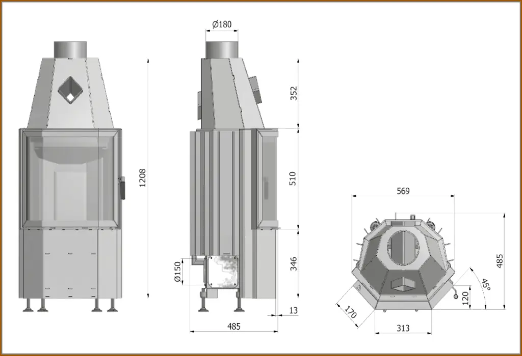 Wkład-kominkowy-Hajduk-Prisma M-rysunek