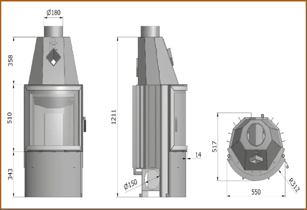 Wkład-kominkowy-Hajduk-Prisma MR-rysunek