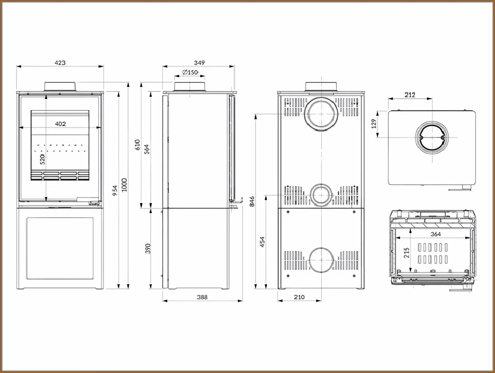 Piec-wolnostojący-Kawmet-HARITA-S15i-S-BOX-Decor-ECO-rysunek