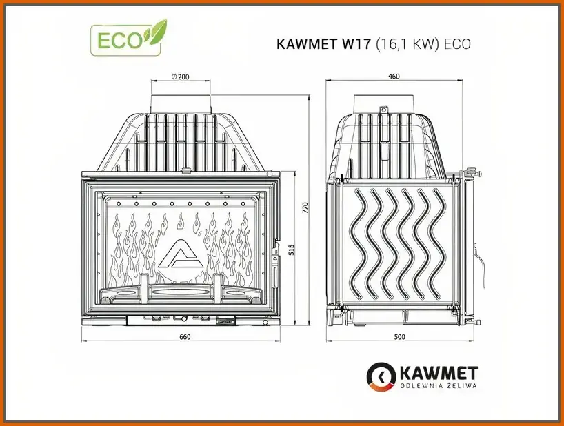 Wkład-żeliwny-Kawmet-W17-16,1-kW-Eco-rysunek-z-wymiarami