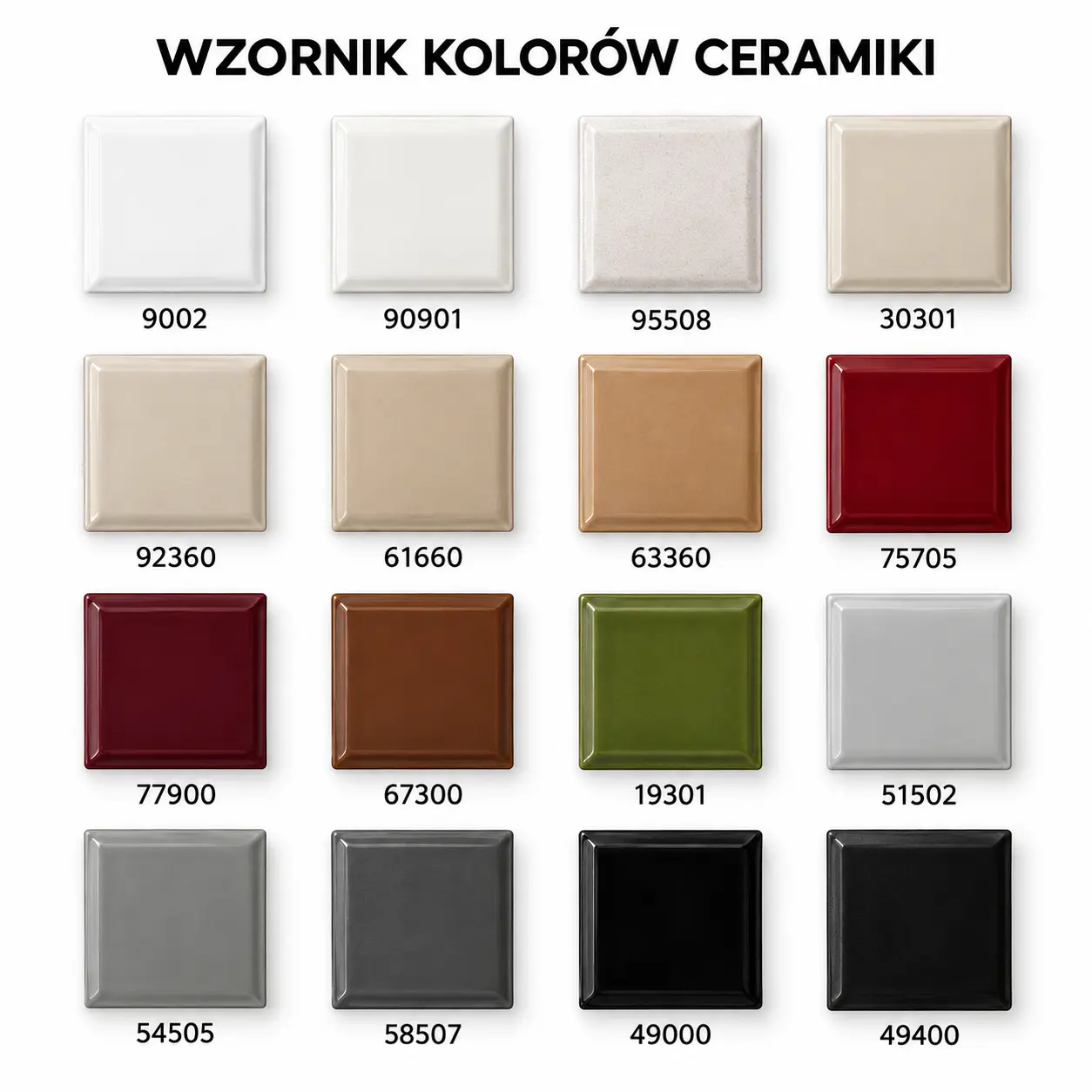 Wzornik kolorów ceramiki Romotop