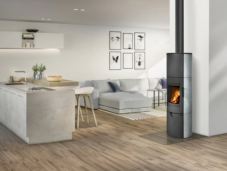 Piec kominkowy akumulacyjny Romotop LUGO N 02 AKUM kamień