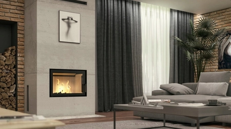 Kominek wkład prosty Defro Home Impuls ME i zestaw do montażu zabudowy