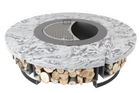 Palenisko ogrodowe Hetta Round 155 cm Black-Inox/Granit Viscount