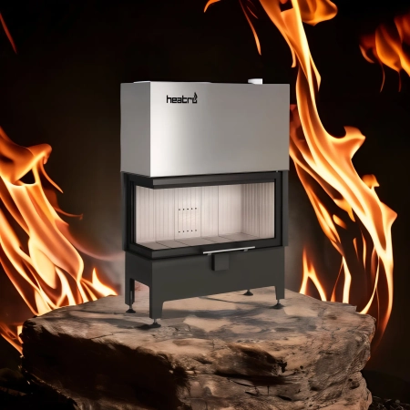 Kominek powietrzny narożny gilotyna Heatro 69LH