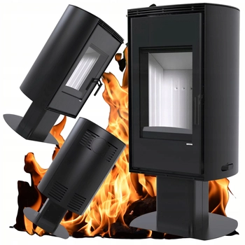 Piec kominkowy powietrzny stalowy na smukłej nodze 9 kW Defro Home DEA TOP