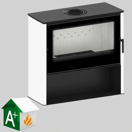 Piec kominkowy powietrzny Hitze Lupo L-W biały