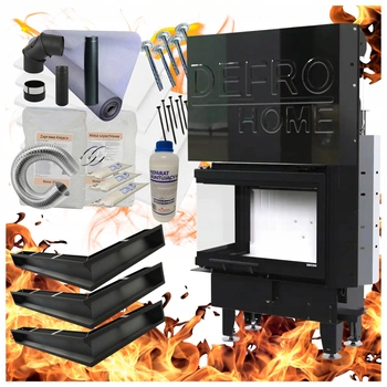 Wkład kominkowy lewy gilotyna 10 kW Defro Impuls ME BL G Zestaw montażowy