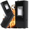Piec kominkowy wolnostojący powietrzny stalowy Koza moc 9 kW Defro Home DEA