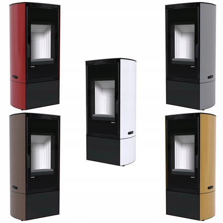 Piec kominkowy wolnostojący stalowy moc 9 kW Defro DEA Przyłącze Zestaw