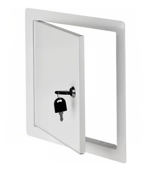 Drzwiczki rewizyjne metalowe 500x600 mm z zamkiem białe DM103Z Awenta