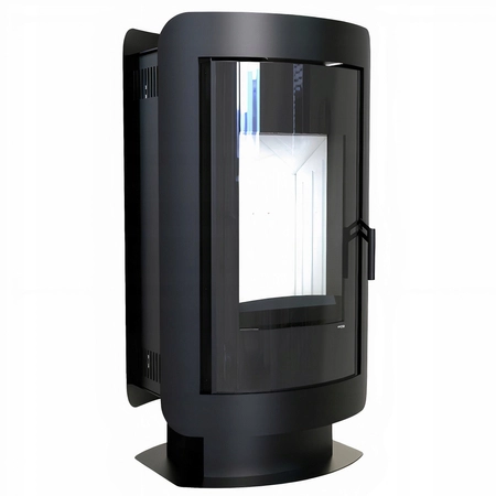 Piec kominkowy wolnostojący stalowy 9 kW Defro Oval Przyłącze 150 mm Zestaw