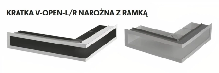 Luft narożny prawy czarny z ramką KRVO-L/R-500x700/100-P-ML.CZ Ventlab