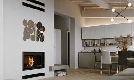 Wkład kominkowy prosty gilotyna 8 kW Eko Defro Impuls SM G Zestaw montażowy