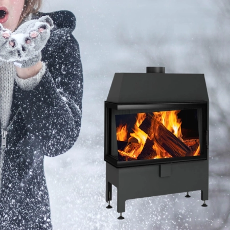 Kominek powietrzny narożny lewy Heatro 69L black