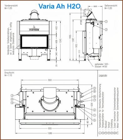Wkład kominkowy z płaszczem wodnym Spartherm VARIA Ah H2O