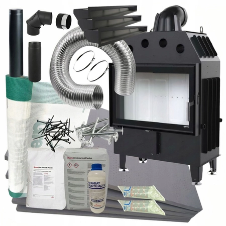Wkład kominkowy powietrzny prosty 13 kW Defro Intra ME Zestaw montażowy