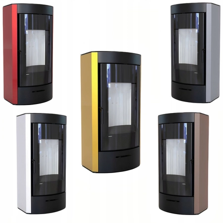 Piec kominkowy wolnostojący stalowy moc 9 kW Defro Orti Przyłącze Zestaw