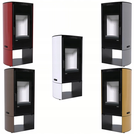 Piec kominkowy wolnostojący stalowy moc 9 kW Defro DEA LOG Przyłącze Zestaw