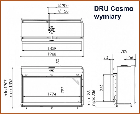 Wkład kominkowy na gaz DRU Cosmo RCH