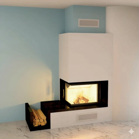 Wkład kominkowy powietrzny narożny lewy Hajduk SMART 2LT-S