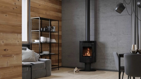 Piec kominkowy wolnostojący stalowy 6 kW Defro Ceres Top Przyłącze Zestaw
