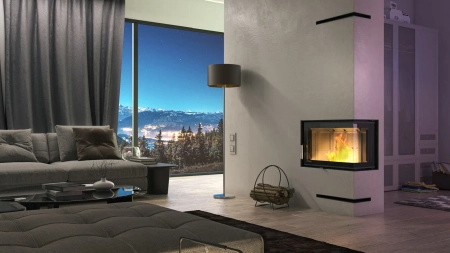 Wkład kominkowy prawy Defro Home INTRA S BP Slim