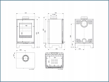 Piec wolnostojący koza 6,5 kW Kawmet HARITA S15i Basic Decor ECO EKOPROJEKT