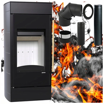 Piec kominkowy z płaszczem wodnym moc 9 kW Defro Hydrofire Przyłącze Zestaw