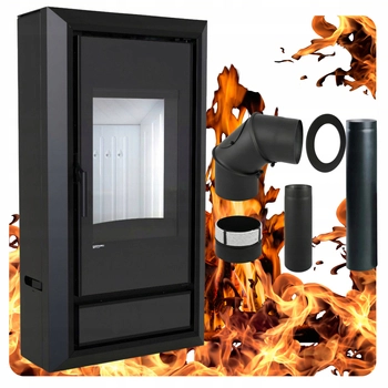 Piec kominkowy powietrzny stalowy 9 kW Defro IGNIS z przyłączem kominowym