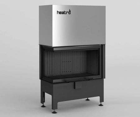 Kominek narożny lewy gilotyna Heatro 69LH black