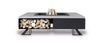 Palenisko ogrodowe Hetta Square 140 cm Black-Inox/Beton