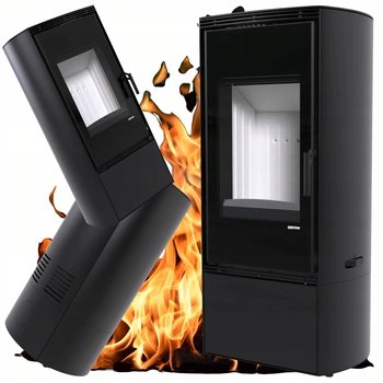 Piec kominkowy wolnostojący powietrzny stalowy Koza moc 9 kW Defro Home DEA