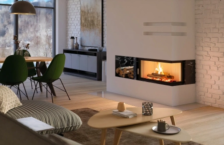 Kominek narożny prawy gilotyna Heatro 81PH black