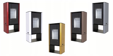 Piec kominkowy wolnostojący stalowy 9 kW Defro Solum Log Przyłącze Zestaw