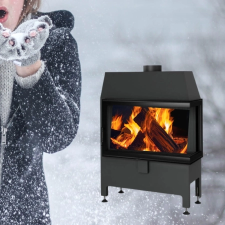 Kominek powietrzny narożny prawy Heatro 69P black