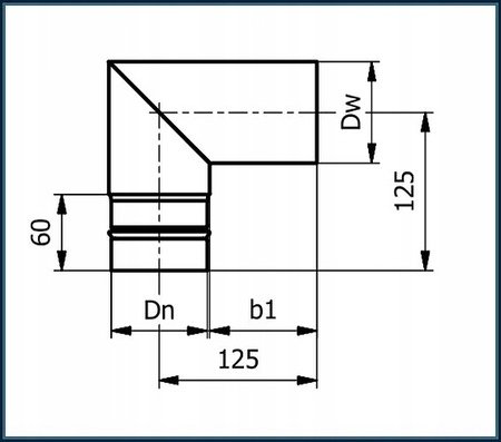 Kolano dwusegmentowe do pieca na pellet SPP KS100/90-CZ1,2SP-2SEG Darco