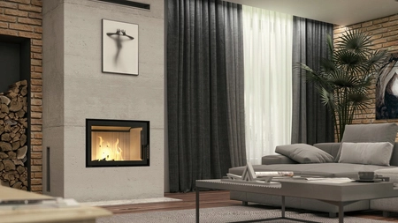 Kominek wkład prosty Defro Home Impuls SM i zestaw do montażu zabudowy