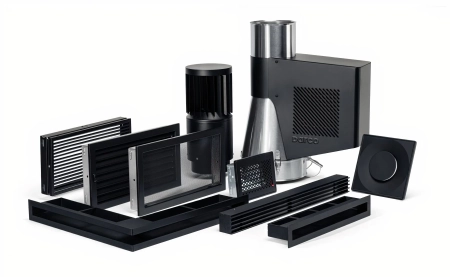 Luft prosty czarny z ramką V-OPEN KRVO-I/R-900x70-ML.CZ Ventlab