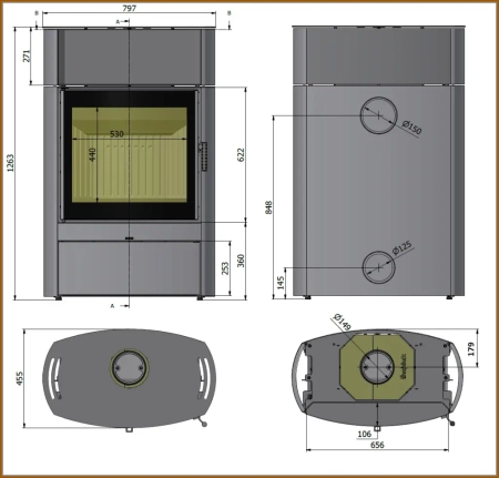 Piec kominkowy powietrzny Hajduk Elipse F3AN