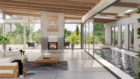 Wkład kominkowy prosty gilotyna Hajduk Volcano STh 11 kW