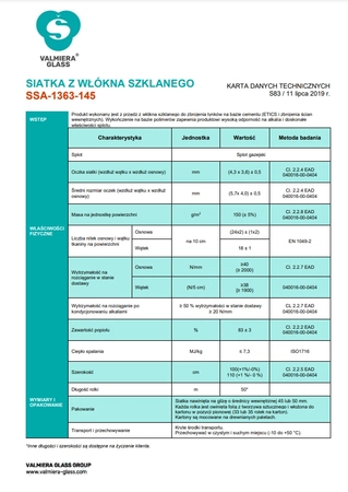 Siatka wzmacniająca z włókna szklanego Greinplast