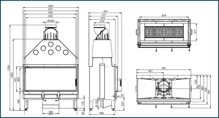 Wkład kominkowy powietrzny Hitze ARDENTE 90x41.S