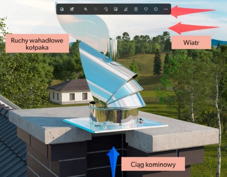 Nasada kominowa Rotowent Dragon RO150CH-DR-B-S z podstawą rurową