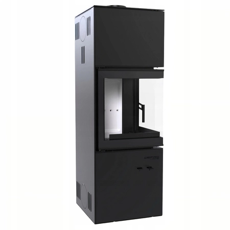 Piec kominkowy wolnostojący stalowy 9 kW Defro Quadroom Przyłącze Zestaw