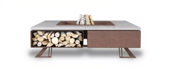 Palenisko ogrodowe Hetta Square 140 cm Corten/Beton