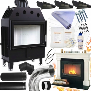 Wkład kominkowy powietrzny prosty 13 kW Defro Intra ME Zestaw montażowy
