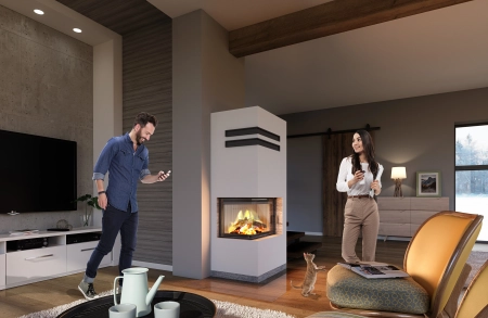 Wkład kominkowy powietrzny narożny lewy gilotyna Hajduk SMART 2LXTh