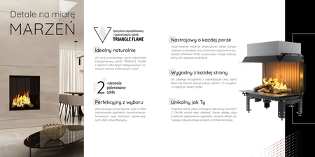 Kominek gazowy trójstronny Hitze CALMA 120TC